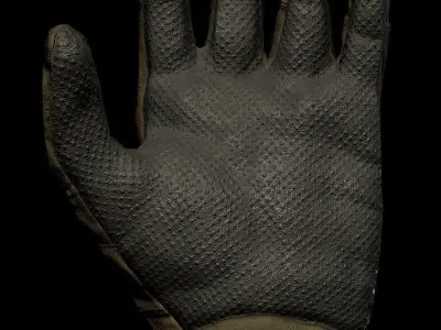 Military tactical glove  Low-poly 3D model