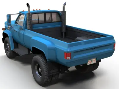 Heavy truck pickup Low-poly 3D model