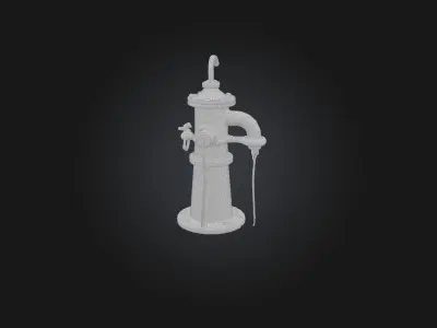 Rusted Water Pump Low-poly 3D model