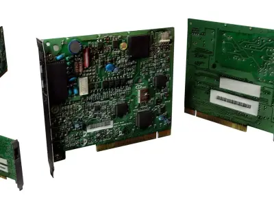 Ethernet Memory Card Computer Tech Machine Storage Data Sci Fi Low-poly 3D model