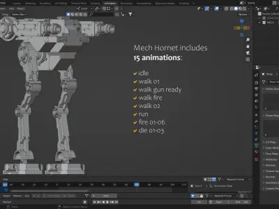 Mech 03 - Goliath Low-poly 3D model