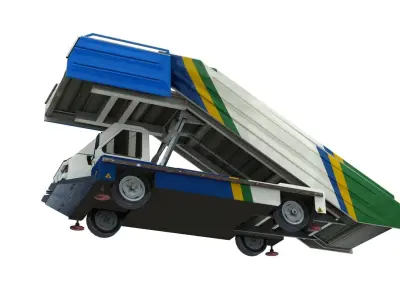 Lowpoly ABS-580 3D Model toy truck with ramp on top Low-poly 3D model