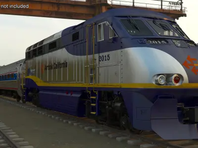 Passenger Train Amtrak California 3D model