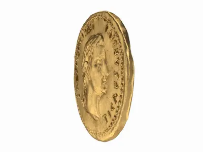 Old Golden Roman coins 3D model