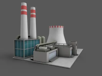 Power Plant Low poly Low-poly 3D model