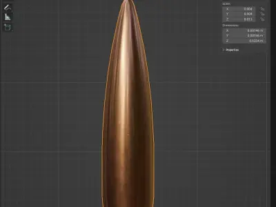 68x51mm 277 FURY  NGSW ammo Low-poly 3D model