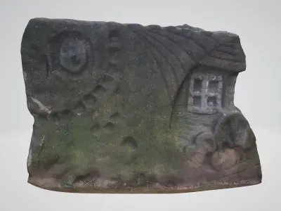 monument15 stone block with carvings 3D model