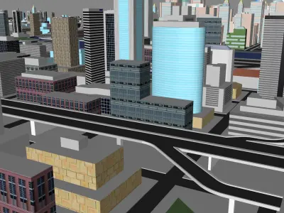 Urban highrise building building ancillary building commercial 3D model 17