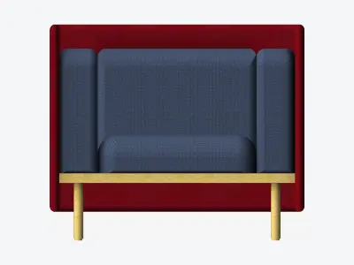 Furniture - Sofa - Contemporary - Flame - Chair - 90h Low-poly 3D model