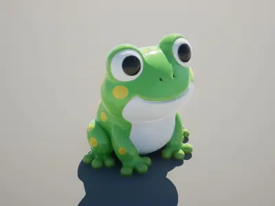 Cute Frog Toy Low-poly 3D model