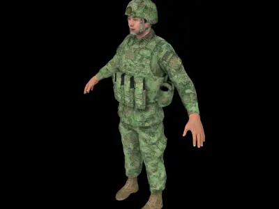 Chinese soldier 3D model
