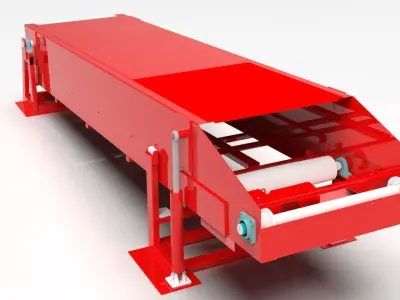 3 section telescopic belt conveyor loading  belt conveyor 3D model