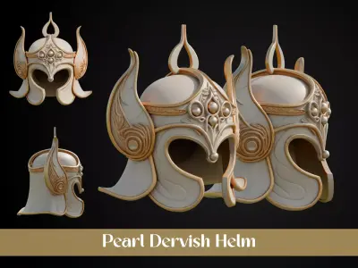 Stylized Persian Helmet - Pearl Dervish 3D print model