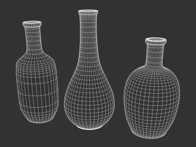  Three Vase Models, Rustic Red 