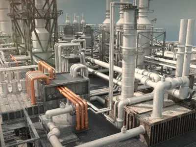 oil platform 3D model get