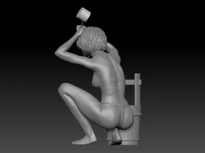 JAPAN WOMAN TAKE A SHOWER 3 3D print model
