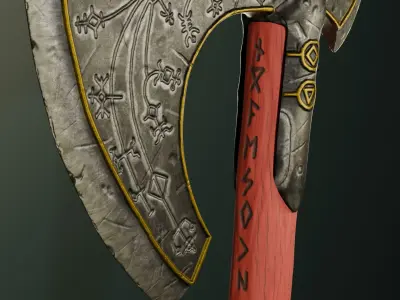 Kratos Axe Mid-Poly 3D Model 3D model