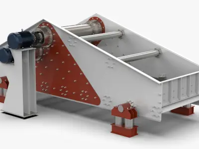 ZK1548 Linear Vibrating Screen 3D Model 3D model