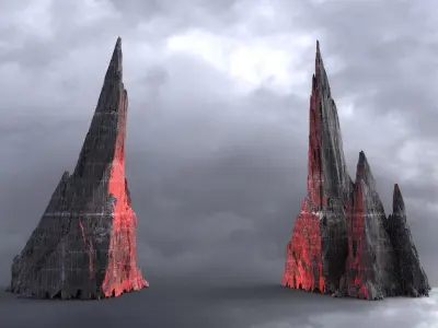 Spiral Mountain Sharp rocks  3D model