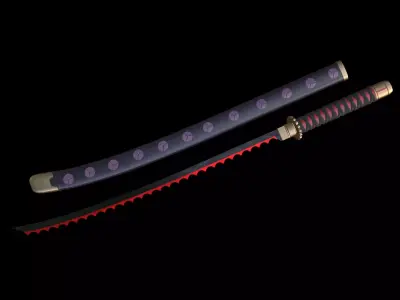 Shusui Katana Sword Inspired by One Piece Anime PBR 4K 3D model
