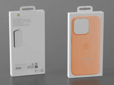 Apple iPhone 15 Silicone Case Peach Packaging 3D model