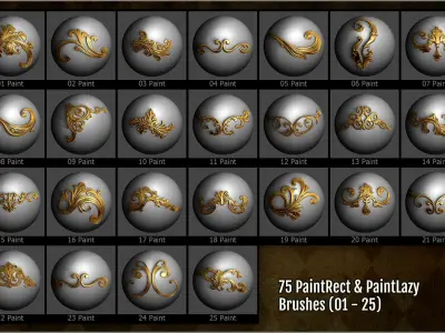 Flourish Maker 300 ZBrush Brushes 3D model