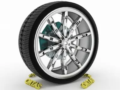 ORTAS CAR WHEEL RIM 130 GAME READY WHEEL RIM TIRE 3D model