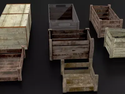 Box set 03 Low-poly 3D model