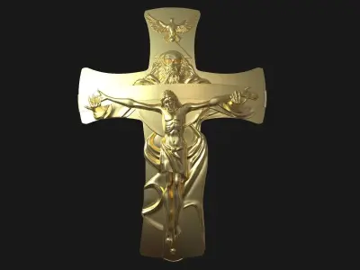 Jesus and god Cross   3D print model