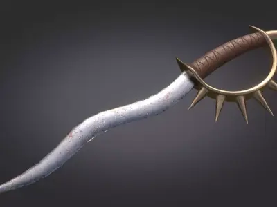 Stylized Medieval Sword melee weapon game ready Low-poly 3D model buy