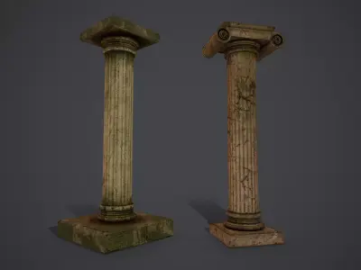 Low 3D column  Low-poly 3D model