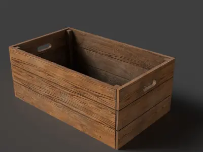 wooden crate Low-poly 3D model order