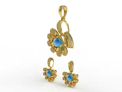 Diamond Pendant Set 35 3D print model