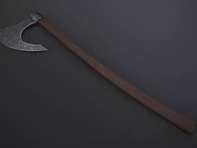 Ornamental Viking Axe Low-poly 3D model