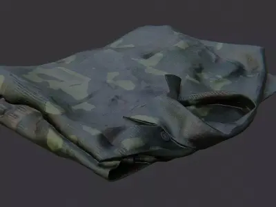 Camouflage Military Uniform Fabric Texture Low-poly 3D model