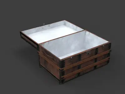 1800s TRUNK-CHEST Low-poly 3D model