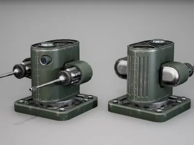 Modular turret Low-poly 3D model
