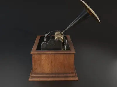 Graphophone Low-poly 3D model