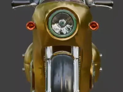 Futuristic Yellow Mini Motorcycle 3D Model Low-poly 3D model