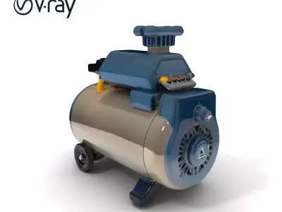 Portable Air Compressor Model Pack for D Rendering and Game D... Low-poly 3D model