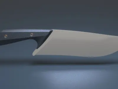 Hunting and combat modern kitchen knife 3D model