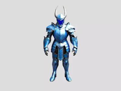 Rigged Knight Character Low-poly 3D model