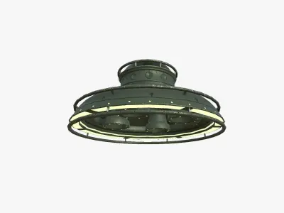 Alien Spaceship UFO F05 Dark Green - Sci Fi Spacecraft Design Low-poly 3D model