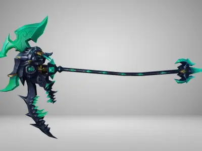 Futuristic Scythe Low-poly 3D model 2