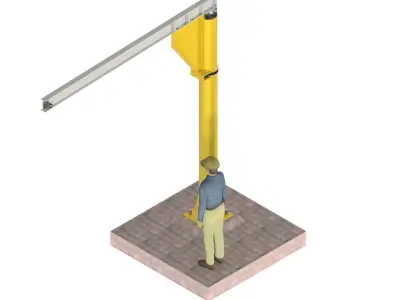 360 DEGREE ROTATING JIBLE CRANE 3D model