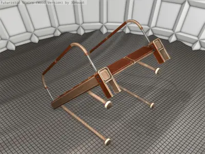 Wood Stairs Construction Element 17 Low-poly 3D model
