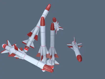 Missiles Low-poly 3D model