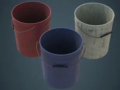 Bucket 2B Low-poly 3D model