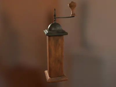 Antique Coffee Grinder Low-poly 3D model