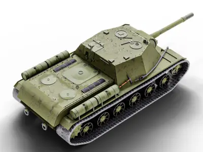 ISU 152 Tank Low-poly 3D model